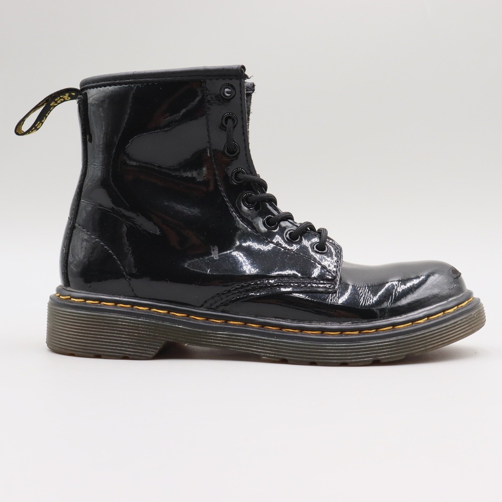 Dr. Martens 1460 J Patent Leather Black 8-Eye Shiny Boots Kids Youth US 2 EU 33